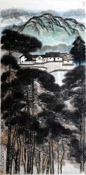 中国画《韶山故居》 陆静源 作