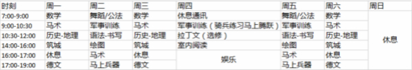 巴黎军校课程表